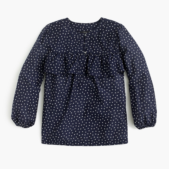 J. Crew Tops - J.Crew Petite M ruffle top in tiny cherries, NWT